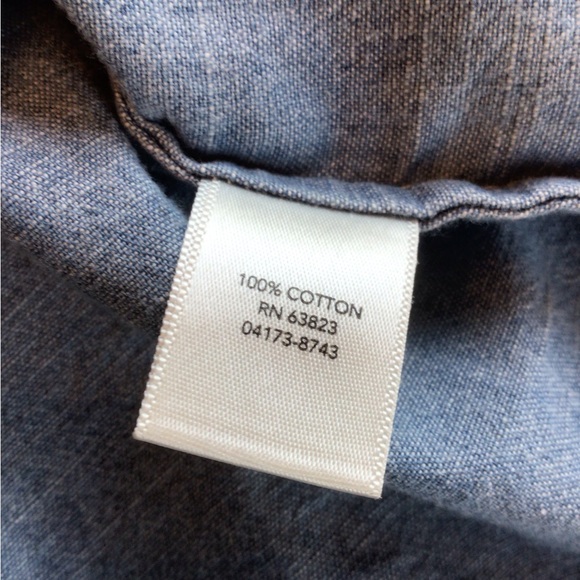 Christopher and Banks soft cotton chambray button down denim shirt. - Picture 6 of 7